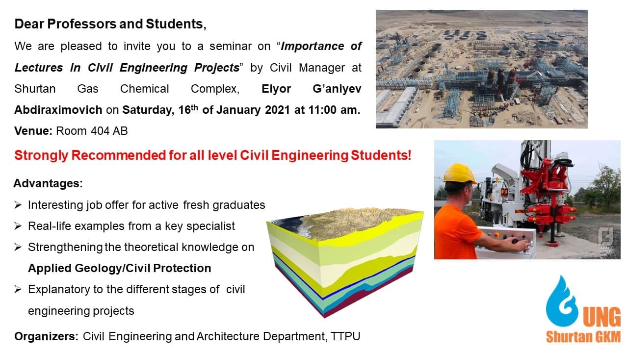 You are currently viewing A seminar on “Importance of Lectures in Civil Engineering Projects” is to be hold!