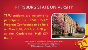 Read more about the article We Deliver Presentation on 2+2 Program with Pittsburg State University in March at Conference Hall.