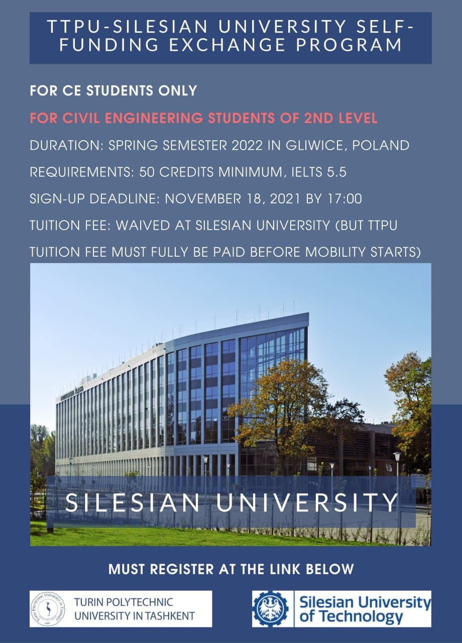 You are currently viewing TTPU-SILESIAN university self-funding exchange program